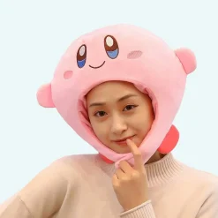 Bonnet rose en peluche Kirby