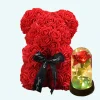 Cadeau St-Valentin lot d’ourson en roses avec sa rose éternelle