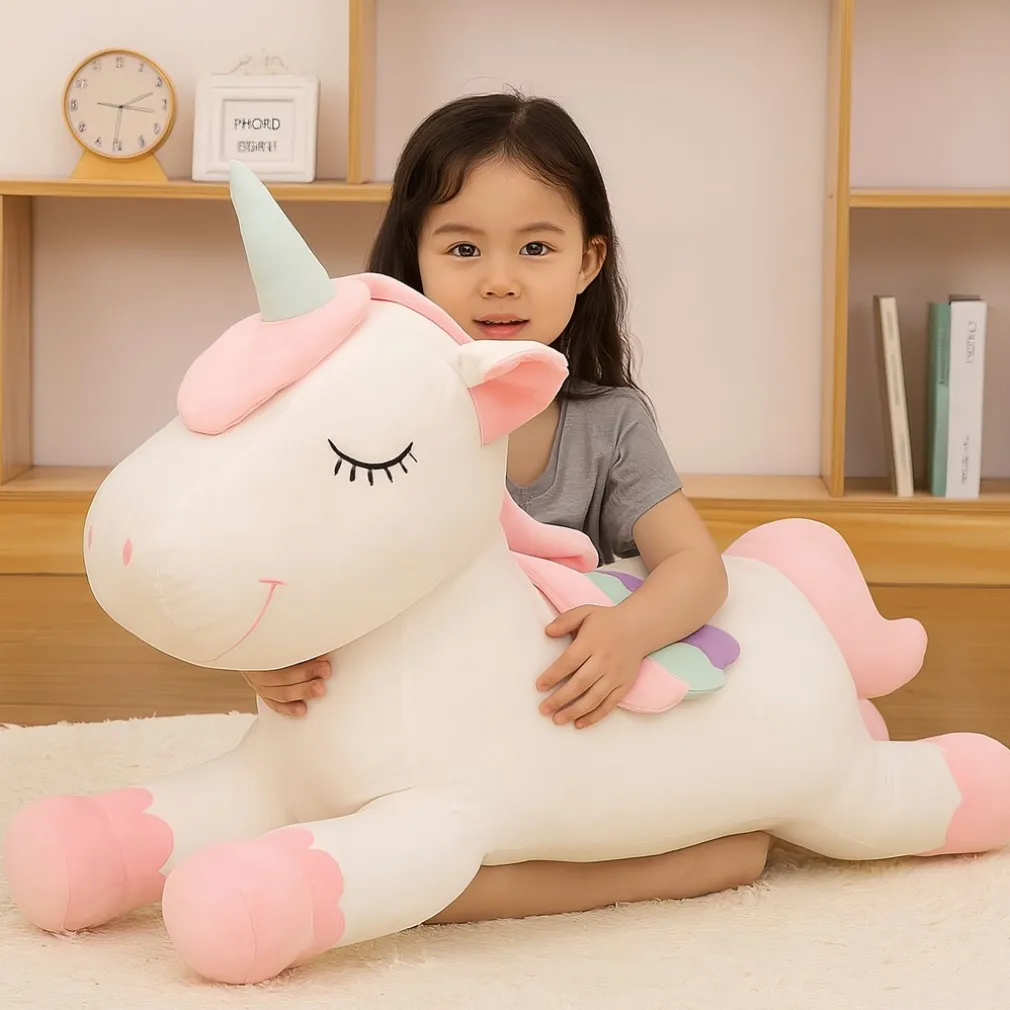 Coussin peluche licorne