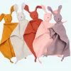 Doudou lapin en coton et mousseline pour bébé