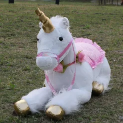 Grande peluche licorne cheval blanc