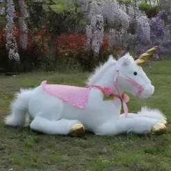 Grande peluche licorne cheval blanc