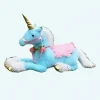 Grande peluche licorne cheval bleu