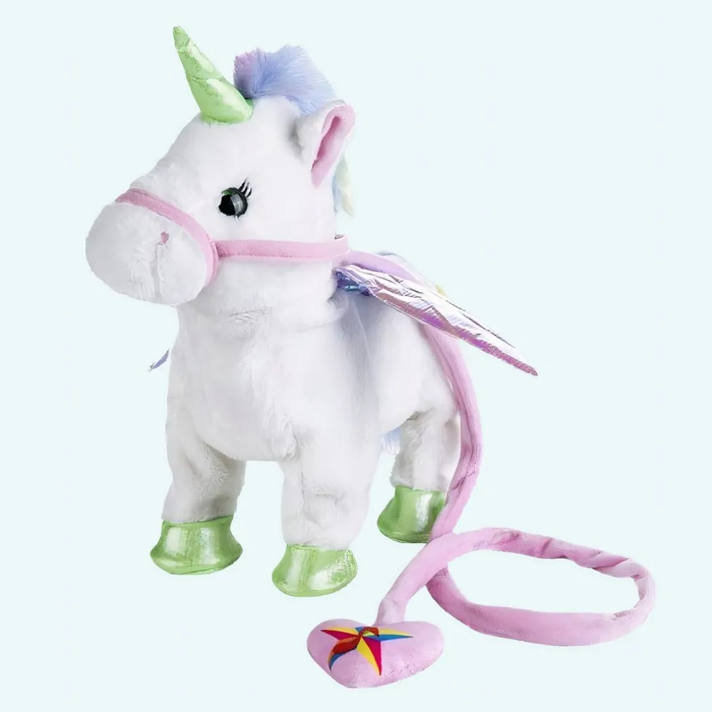 Licorne en peluche musicale électrique pour enfants