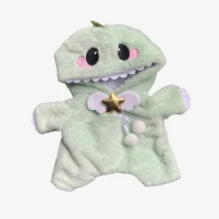 Nino – L’ours en peluche articulé fait main avec son déguisement de dinosaure – Ourson à habiller