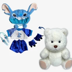 Nino – L’ours en peluche articulé fait main avec son déguisement Stitch