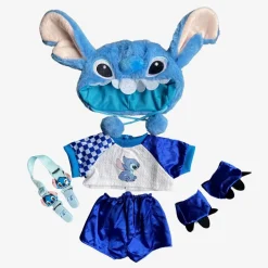 Nino – L’ours en peluche articulé fait main avec son déguisement Stitch