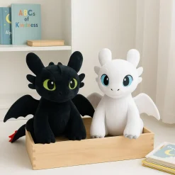 Pack de peluche Dragon Krokmou noir + Furie Eclair