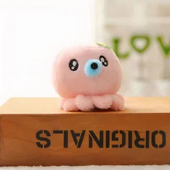 Peluche adorable pieuvre porte-clés rose
