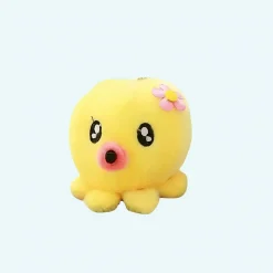 Peluche adorable pieuvre porte-clés jaune