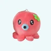 Peluche adorable pieuvre porte-clés rouge