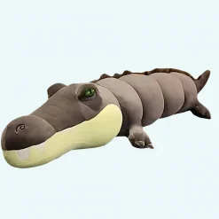 Peluche alligator gris géante