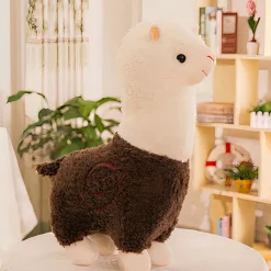 Peluche alpaga à robe colorée