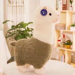 Peluche alpaga à robe colorée