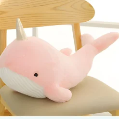 Peluche baleine licorne rose