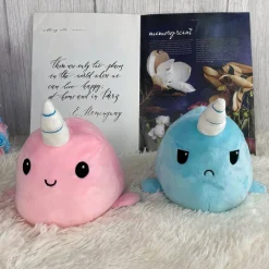 Peluche baleine licorne verte