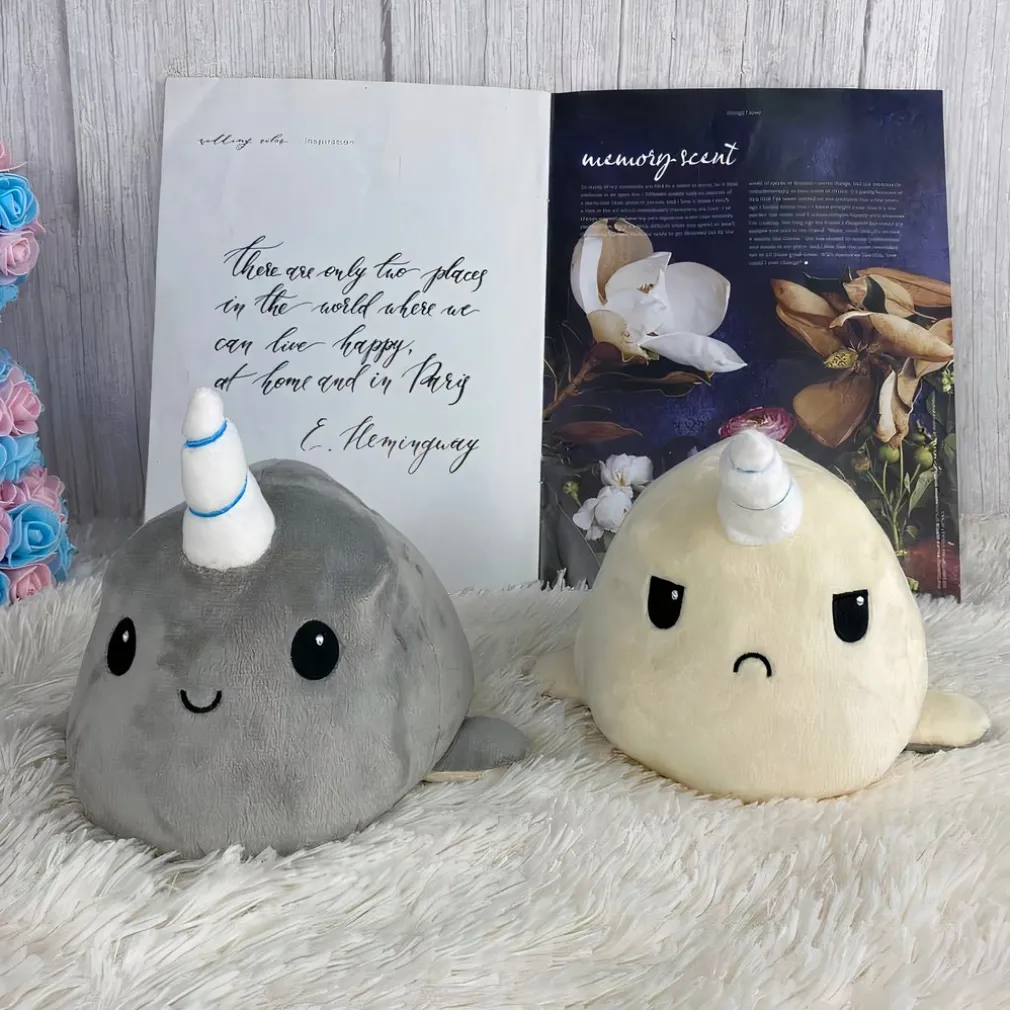 Peluche baleine licorne verte