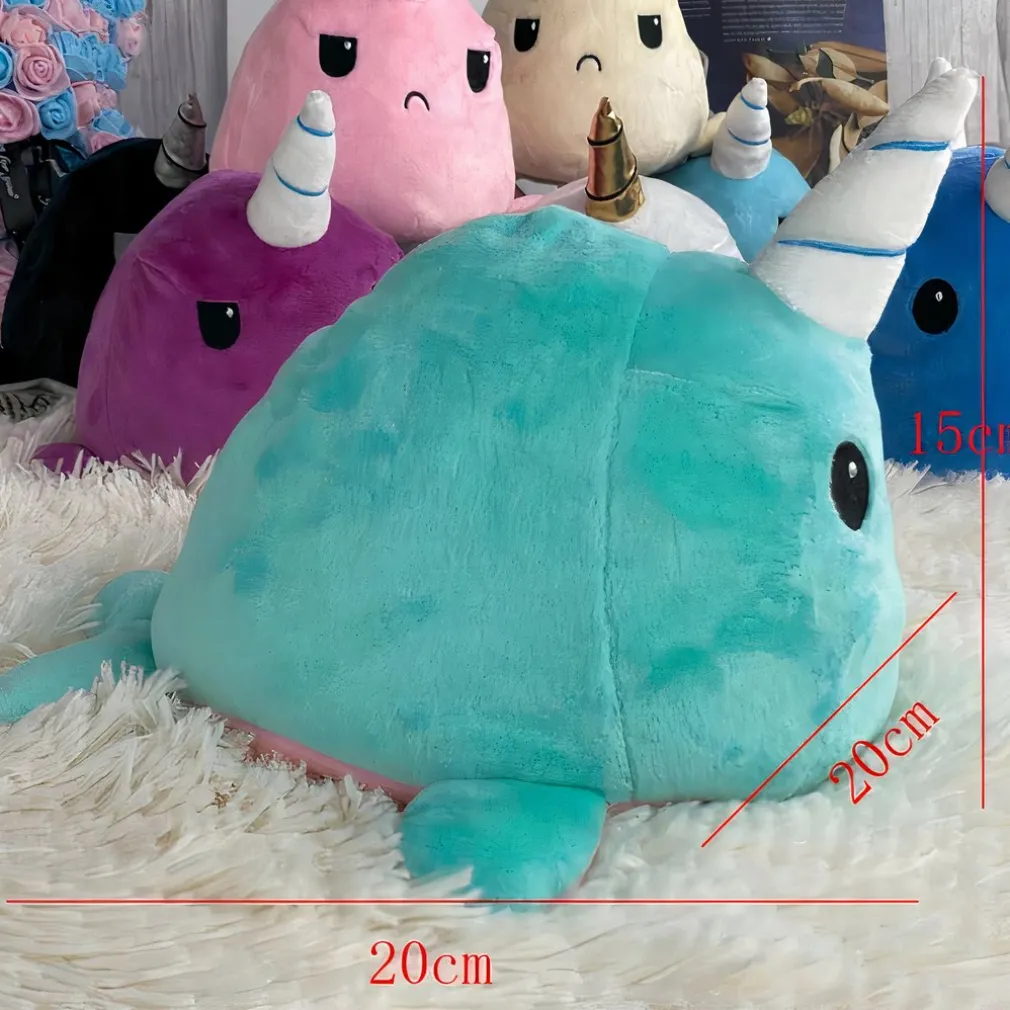 Peluche baleine licorne verte