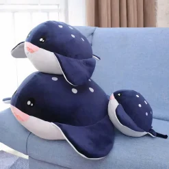 Peluche baleine noire, jouet tout doux