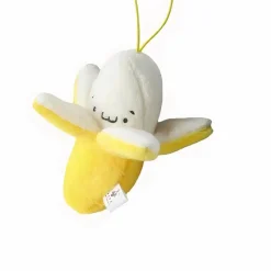 Peluche banane jaune épluchée