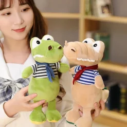 Peluche bébé crocodile verte