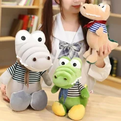 Peluche bébé crocodile verte