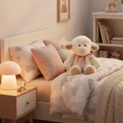 Peluche bouillotte sèche mouton blanc