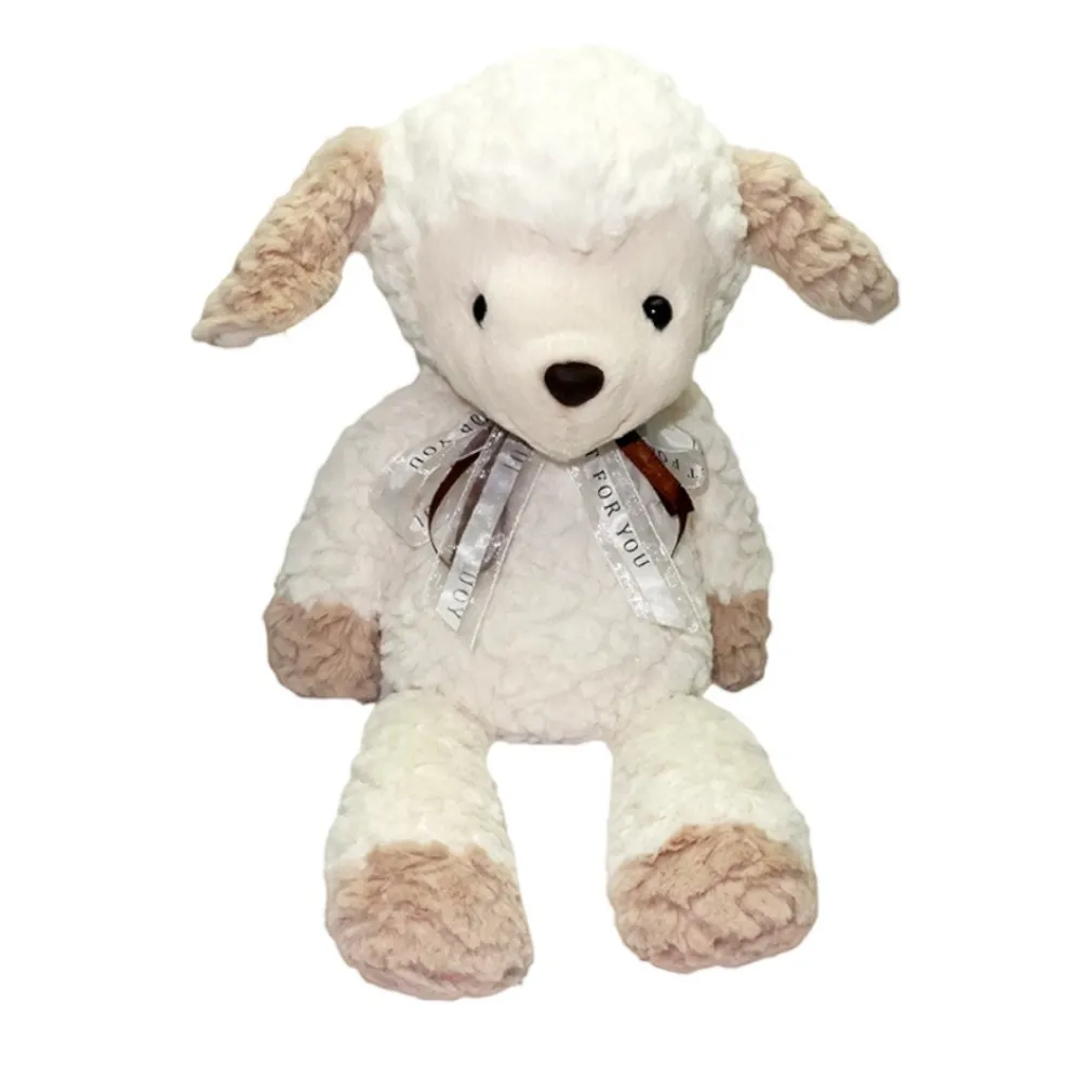 Peluche bouillotte sèche micro-ondable agneau blanc