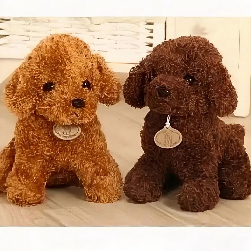 Peluche caniche blanc
