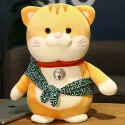 Peluche chat avec écharpe tout mignon