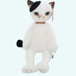 Peluche chat blanc mécontent assis