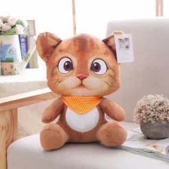 Peluche chat dessin animé orange