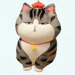 Peluche chat empereur tigré gris