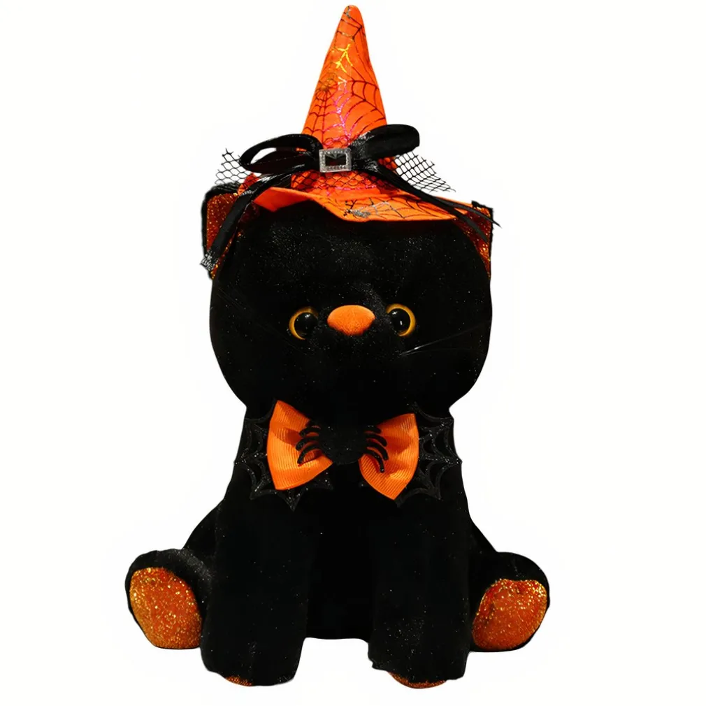 Peluche chat noir déguisement Halloween
