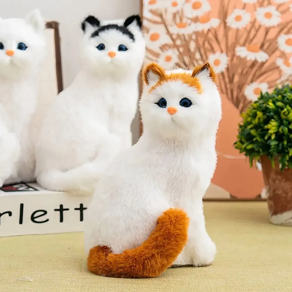 Peluche chat réaliste tout doux