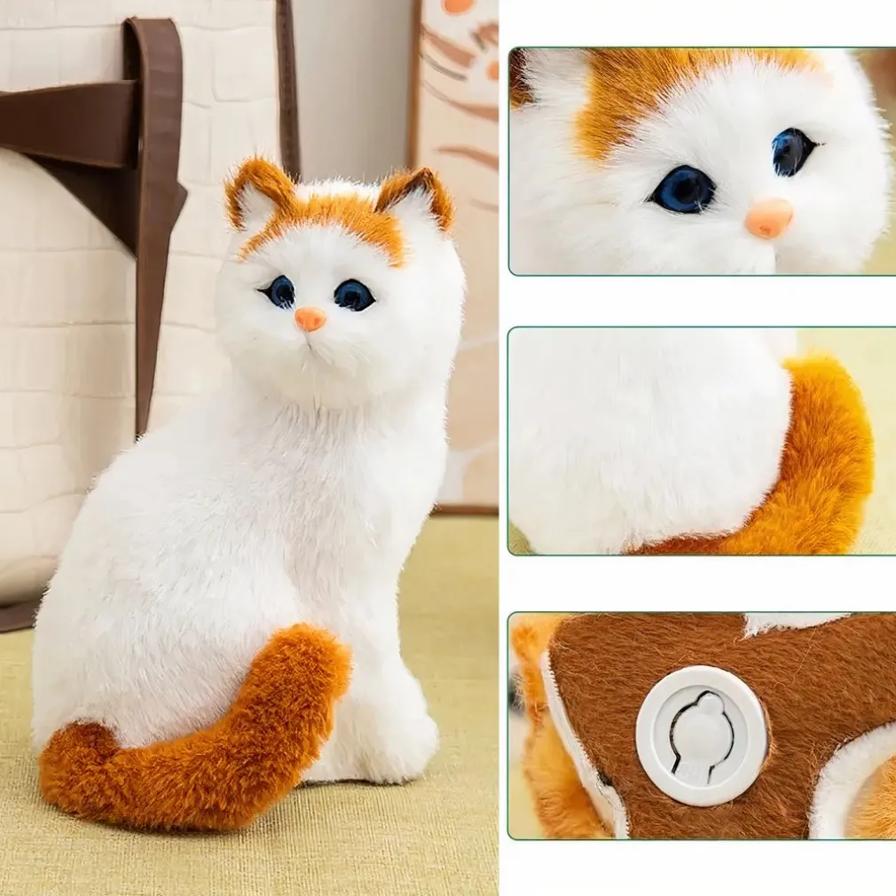 Peluche chat réaliste tout doux