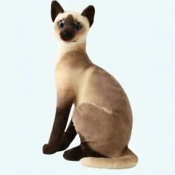 Peluche chat tigré gris