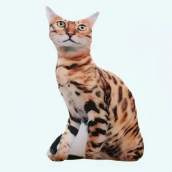 Peluche chat tigré marron tout doux
