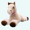 Peluche cheval beige couché