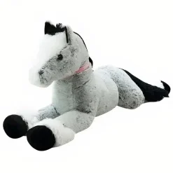 Peluche cheval bleu gris