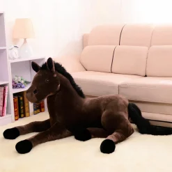 Peluche cheval marron adorable