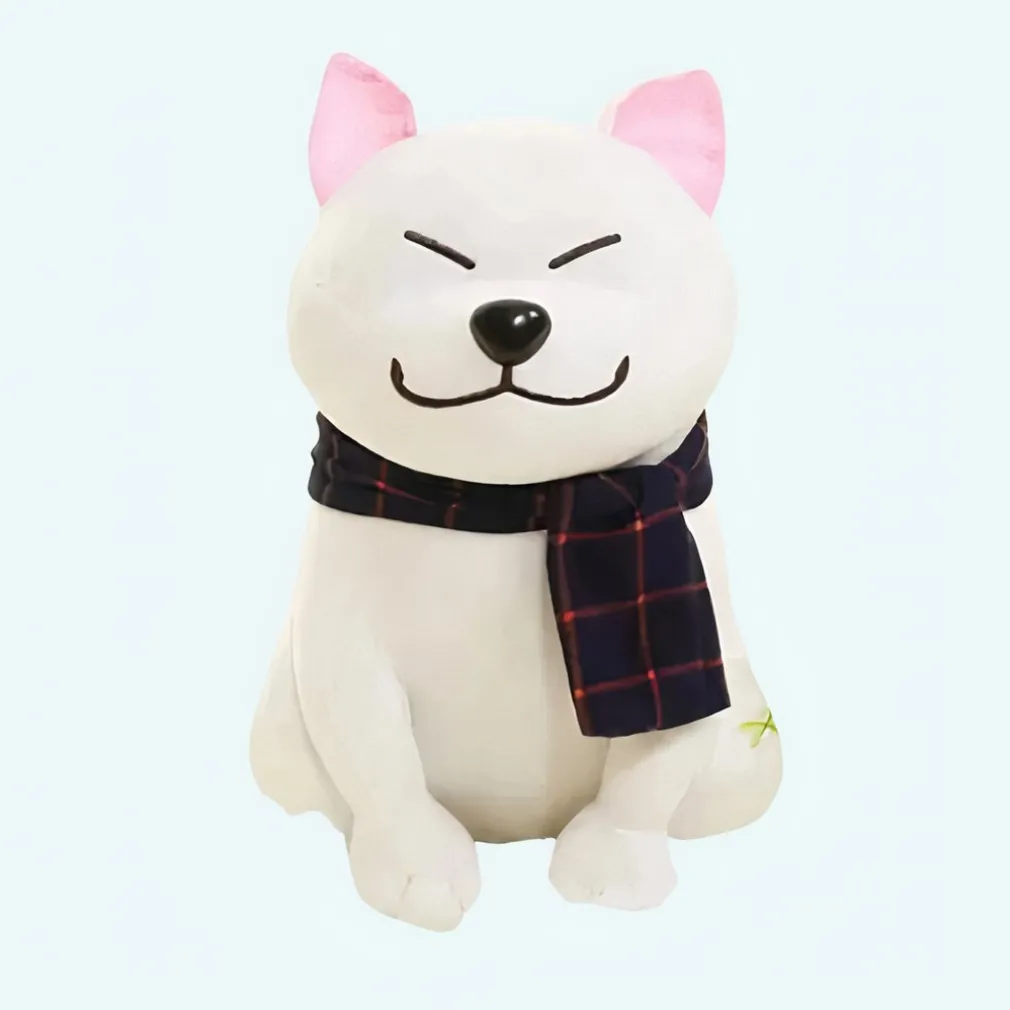 Peluche chien blanc trop mignonne