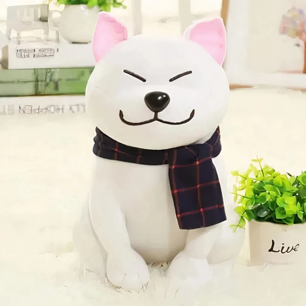 Peluche chien blanc trop mignonne
