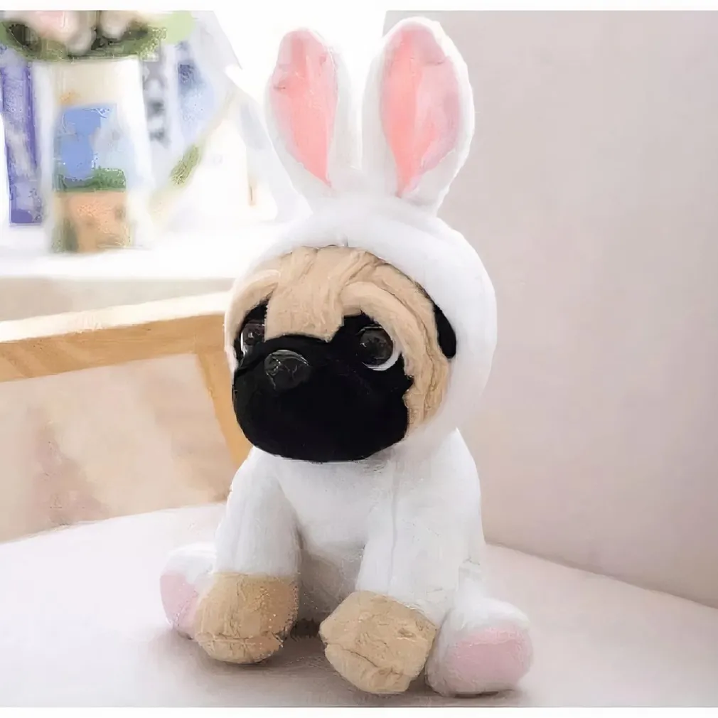 Peluche chien déguisé en lapin