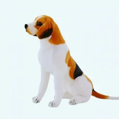 Peluche chien géant assis tricolore