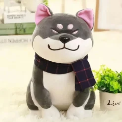 Peluche chien gris trop mignonne