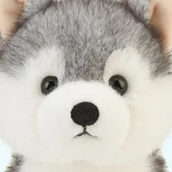 Peluche chien husky noir