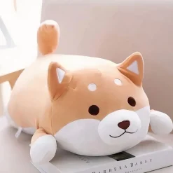 Peluche chien kawaii marron yeux fermés