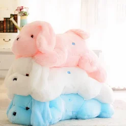 Peluche chien lumineuse bleue