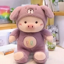 Peluche cochon déguisé en lapin